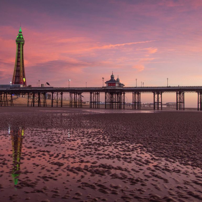 blackpool tower and beach